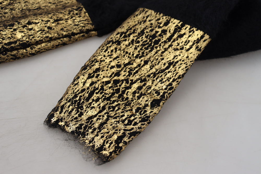 Dolce & Gabbana Mohair Turtleneck Pullover in Black and Gold