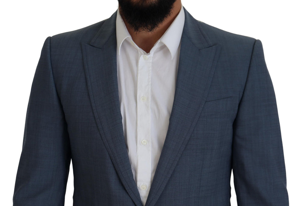 Dolce & Gabbana Wool Stretch Slim Fit Blazer in Blue