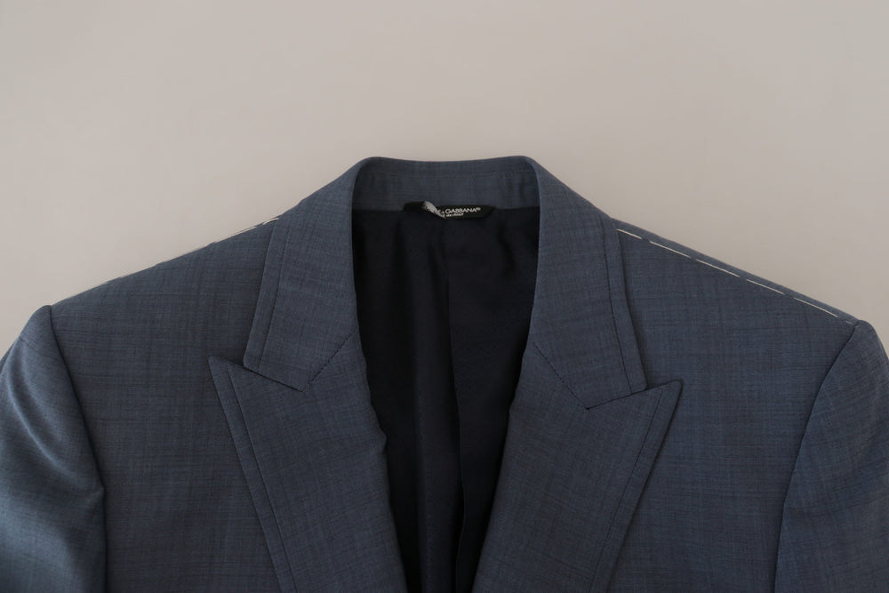 Dolce & Gabbana Wool Stretch Slim Fit Blazer in Blue