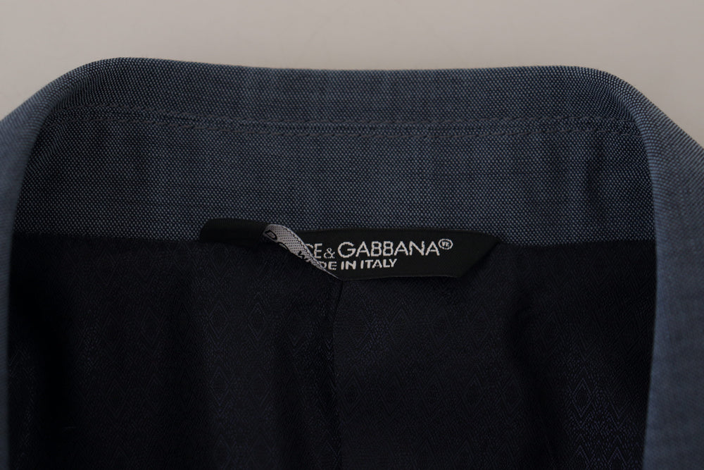 Dolce & Gabbana Wool Stretch Slim Fit Blazer in Blue