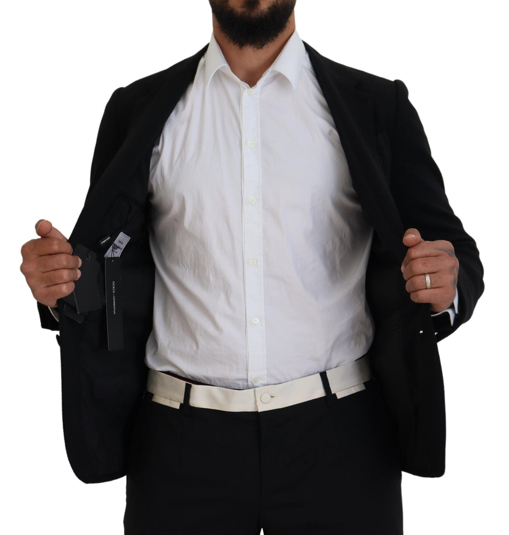 Dolce & Gabbana 100% Wool Slim Fit Blazer in Black