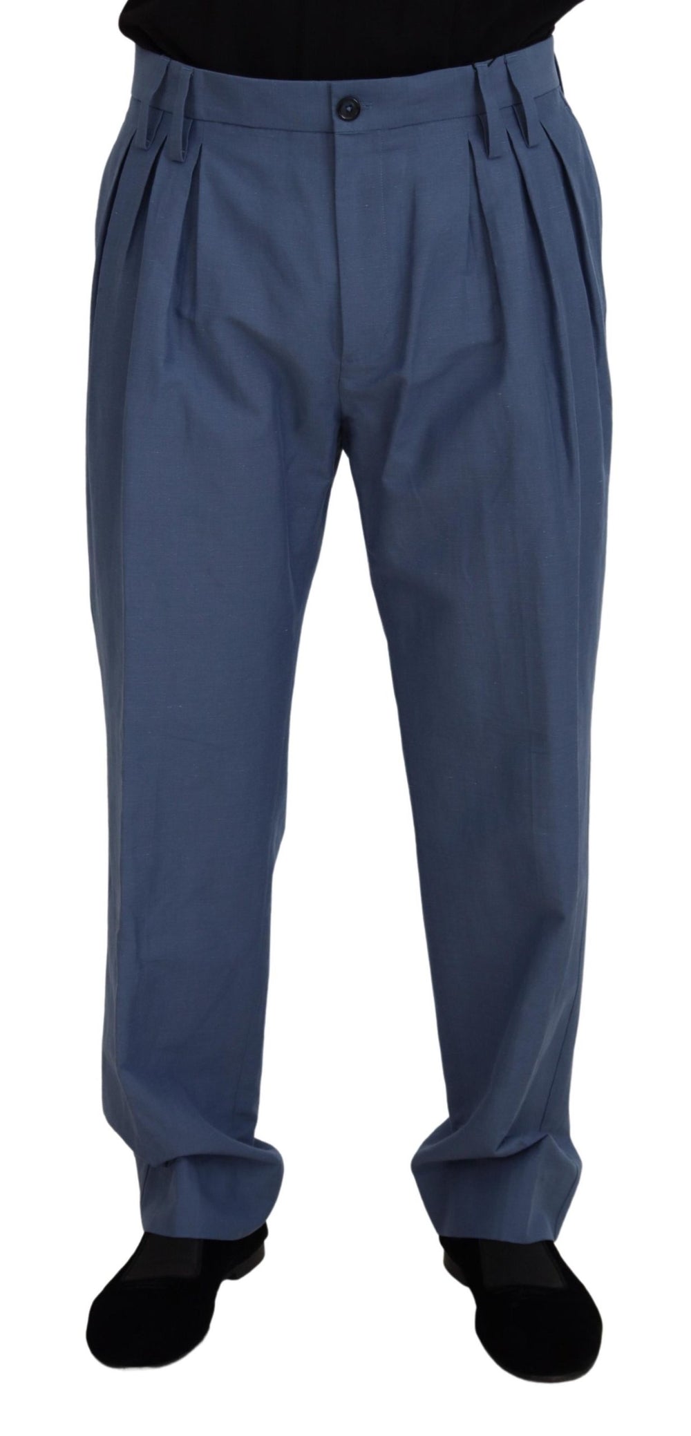 Dolce & Gabbana Linen Chino Trousers in Blue