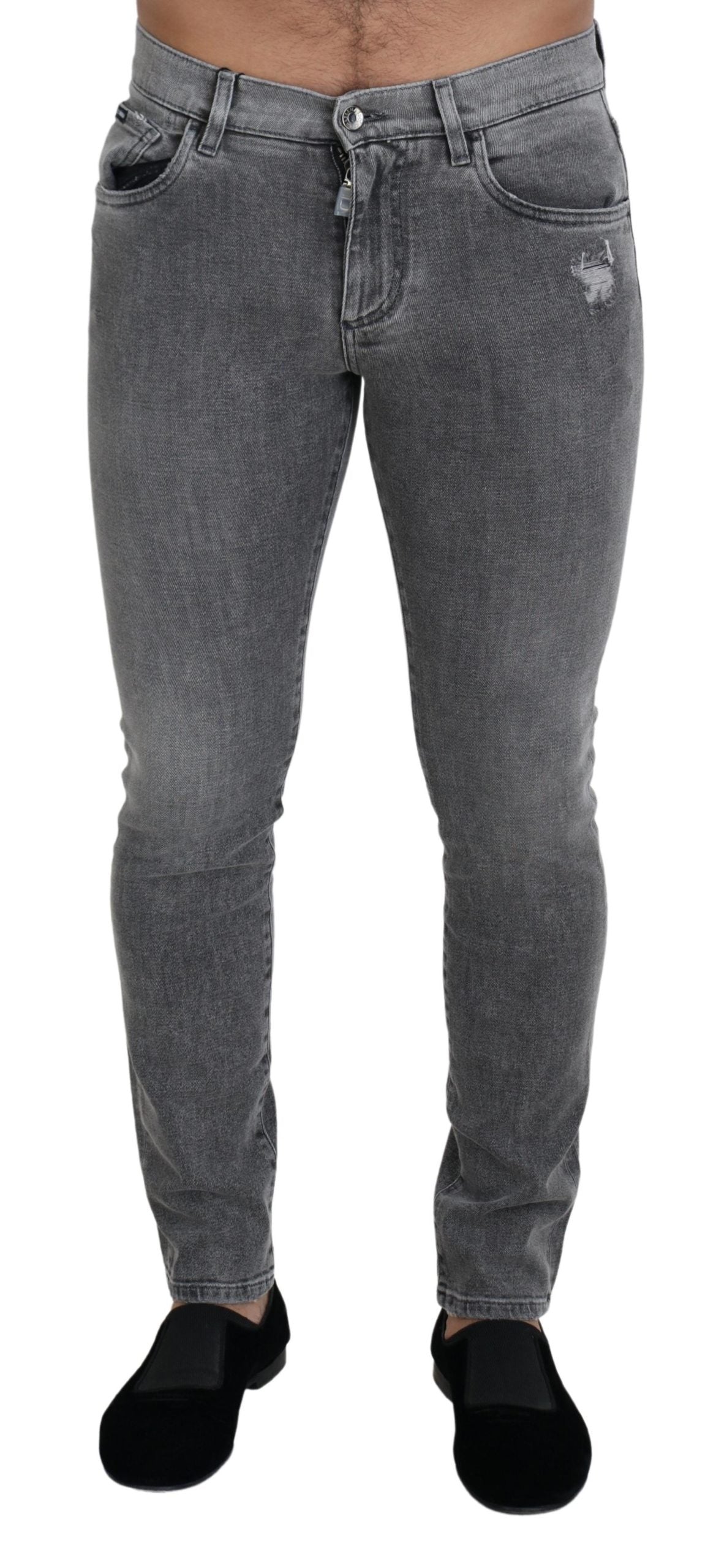 Dolce & Gabbana Βαμβακερό Skinny Jeans σε Grey Washed