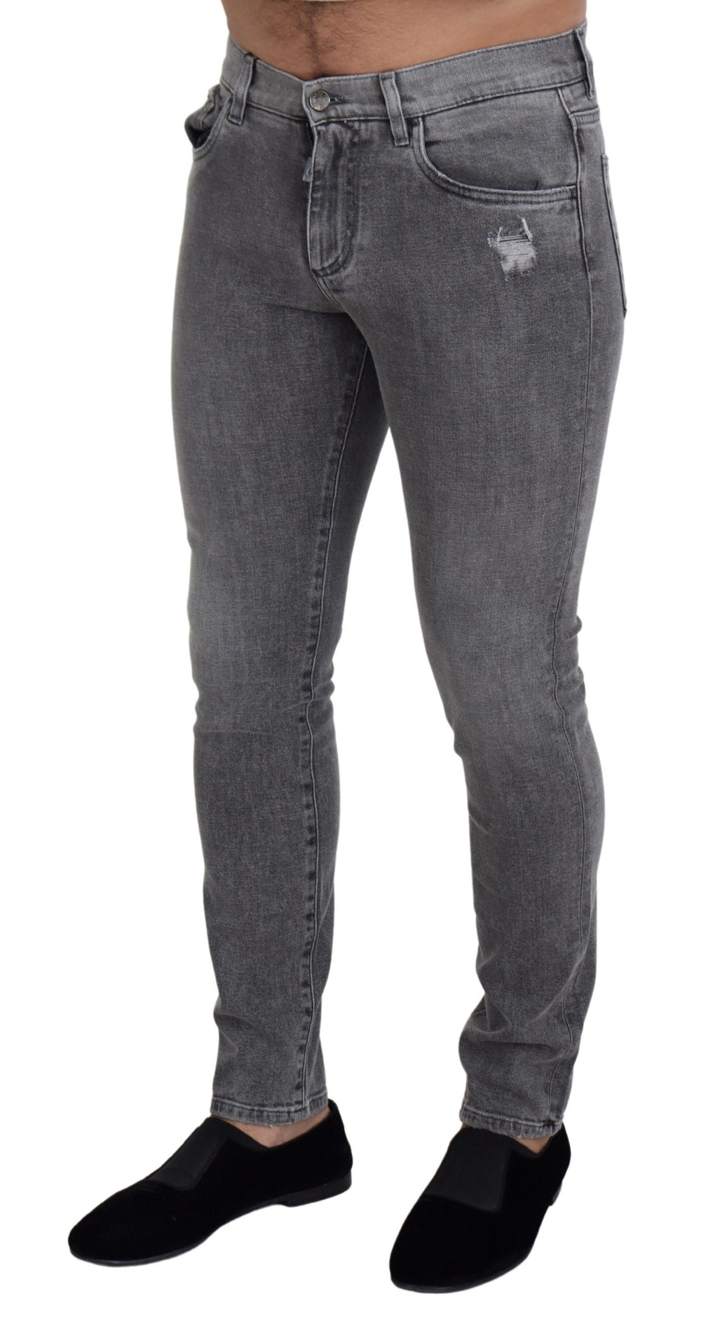 Dolce & Gabbana Cotton Skinny Jeans in Grey Washed