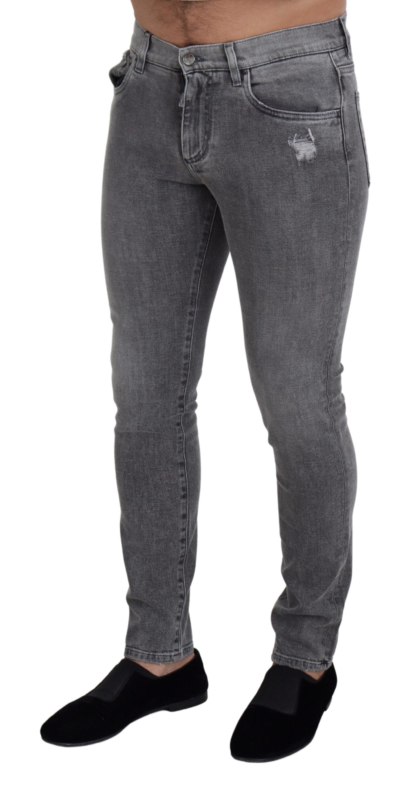 Dolce & Gabbana Βαμβακερό Skinny Jeans σε Grey Washed