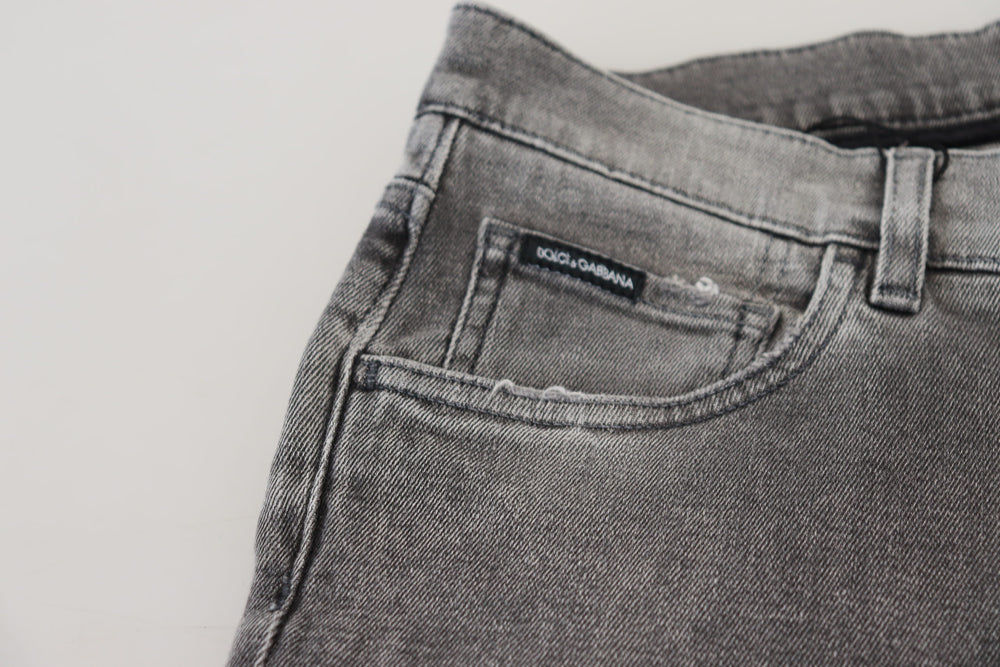 Dolce & Gabbana Cotton Skinny Jeans in Grey Washed