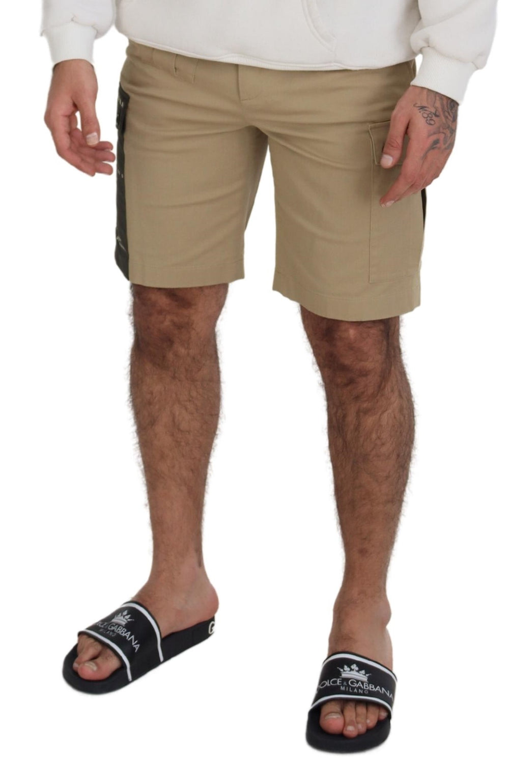 Dolce & Gabbana Cotton Cargo Bermuda Shorts in Beige