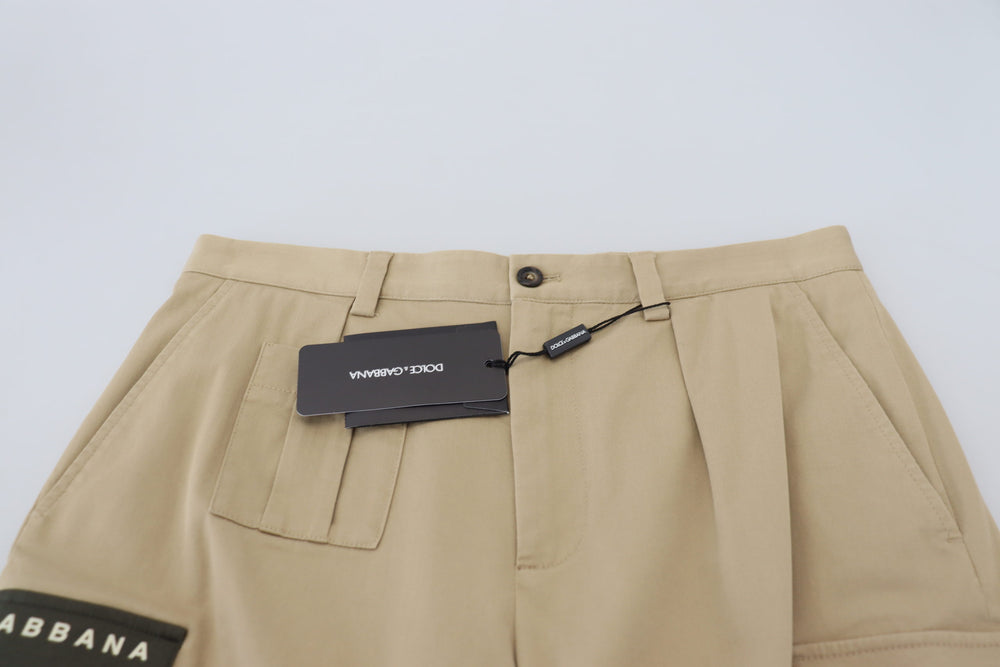 Dolce & Gabbana Cotton Cargo Bermuda Shorts in Beige