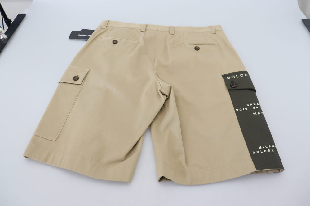 Dolce & Gabbana Cotton Cargo Bermuda Shorts in Beige