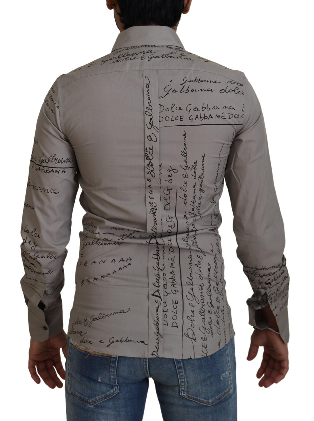 Dolce & Gabbana 100% Cotton Slim Dress Shirt in Gray