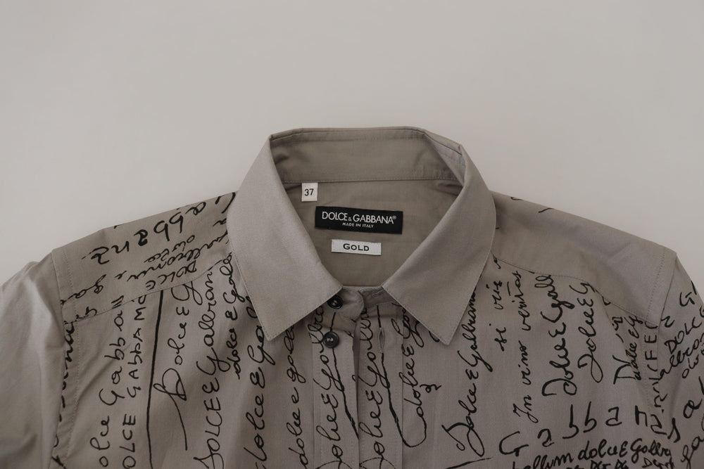Dolce & Gabbana 100% Cotton Slim Dress Shirt in Gray