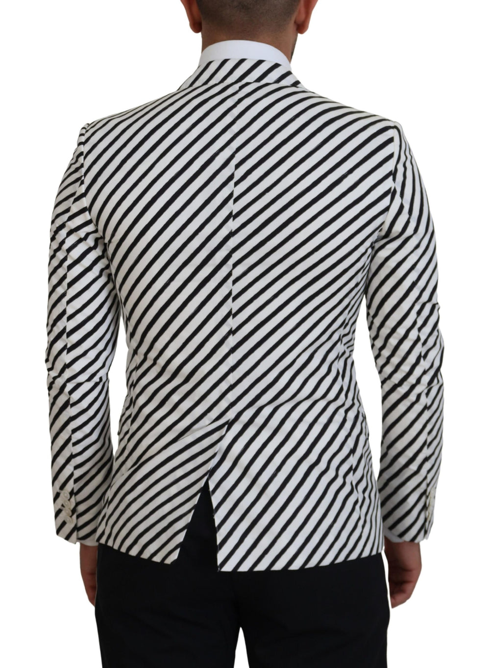 Dolce & Gabbana Cotton Blazer in White with Black Stripes