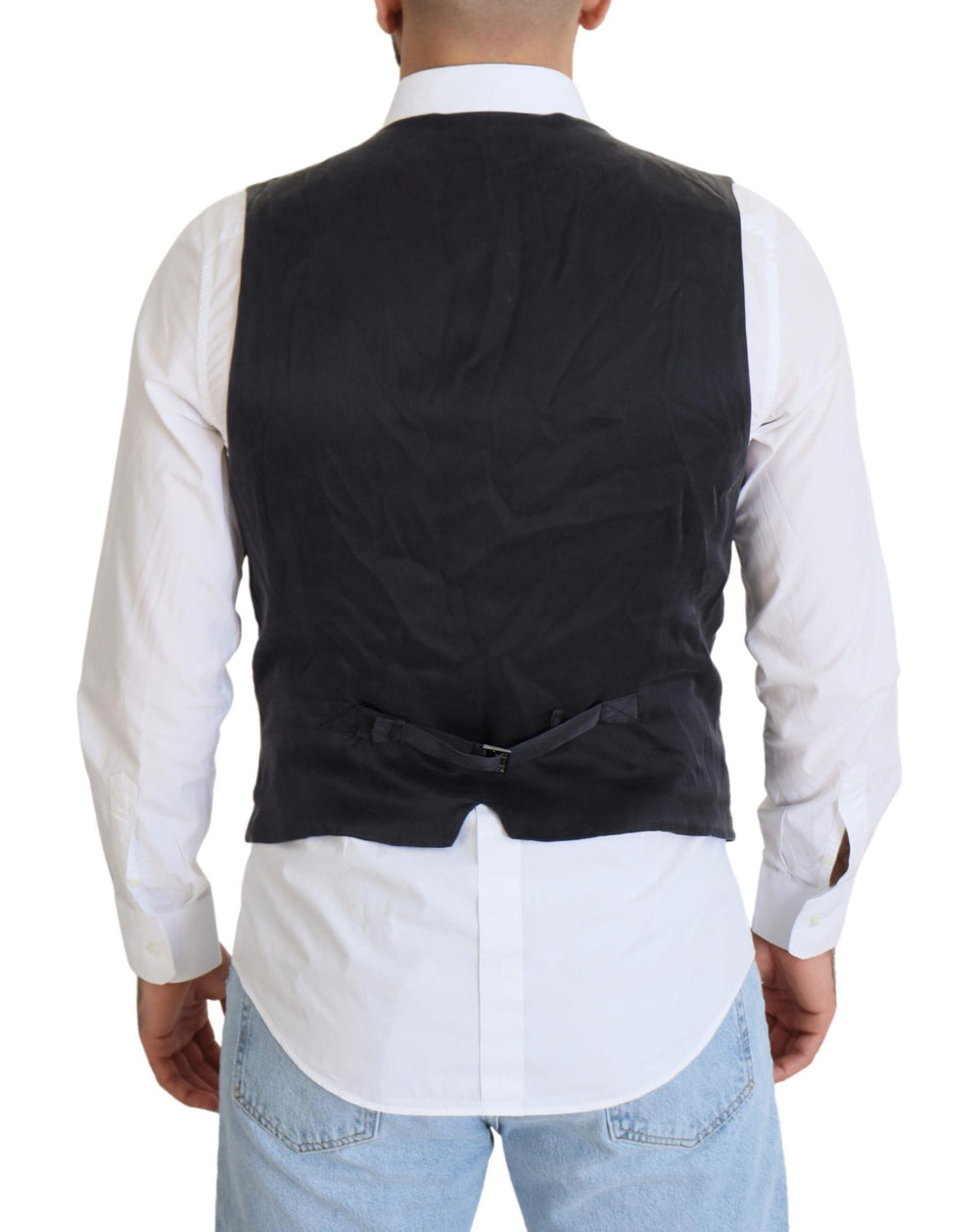 Dolce & Gabbana 100% Cotton Double-Breasted Waistcoat in Black