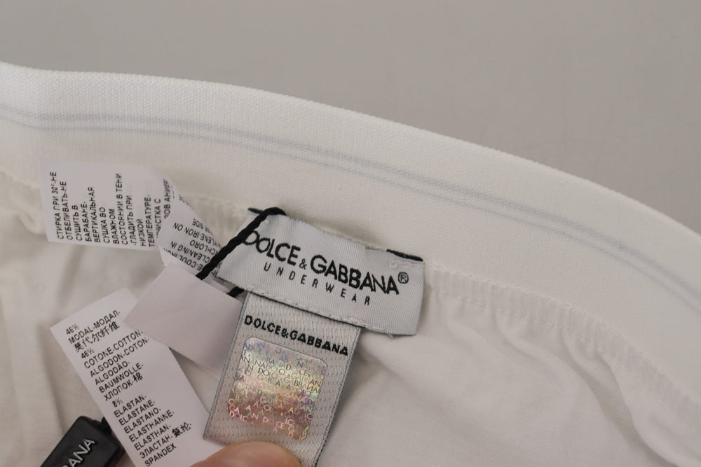 Dolce & Gabbana Cotton Blend Boxer Shorts in White