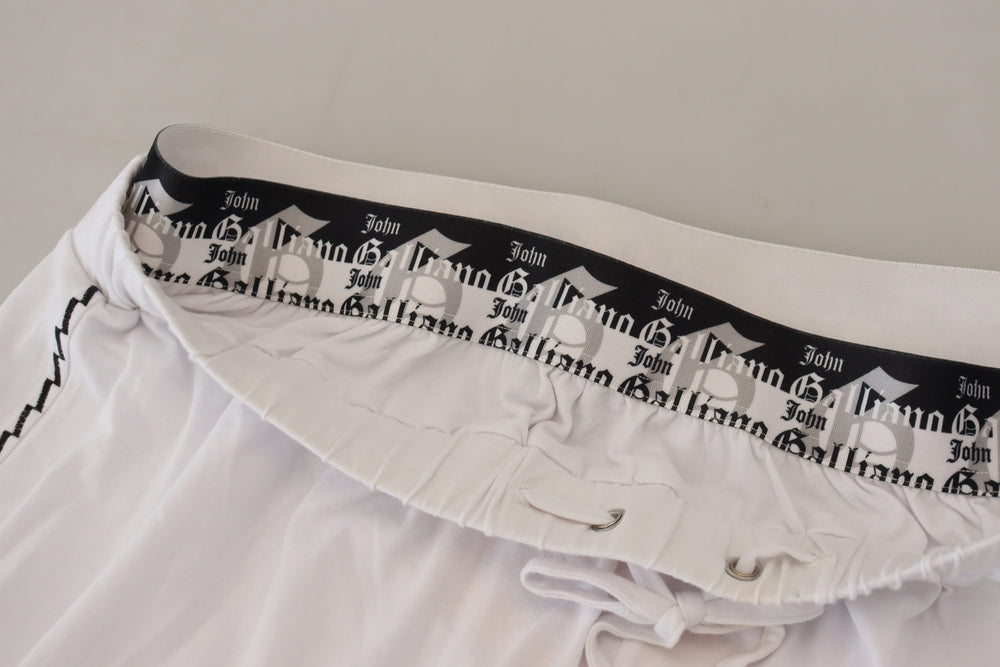 John Galliano Cotton Wide-Leg Trousers in White