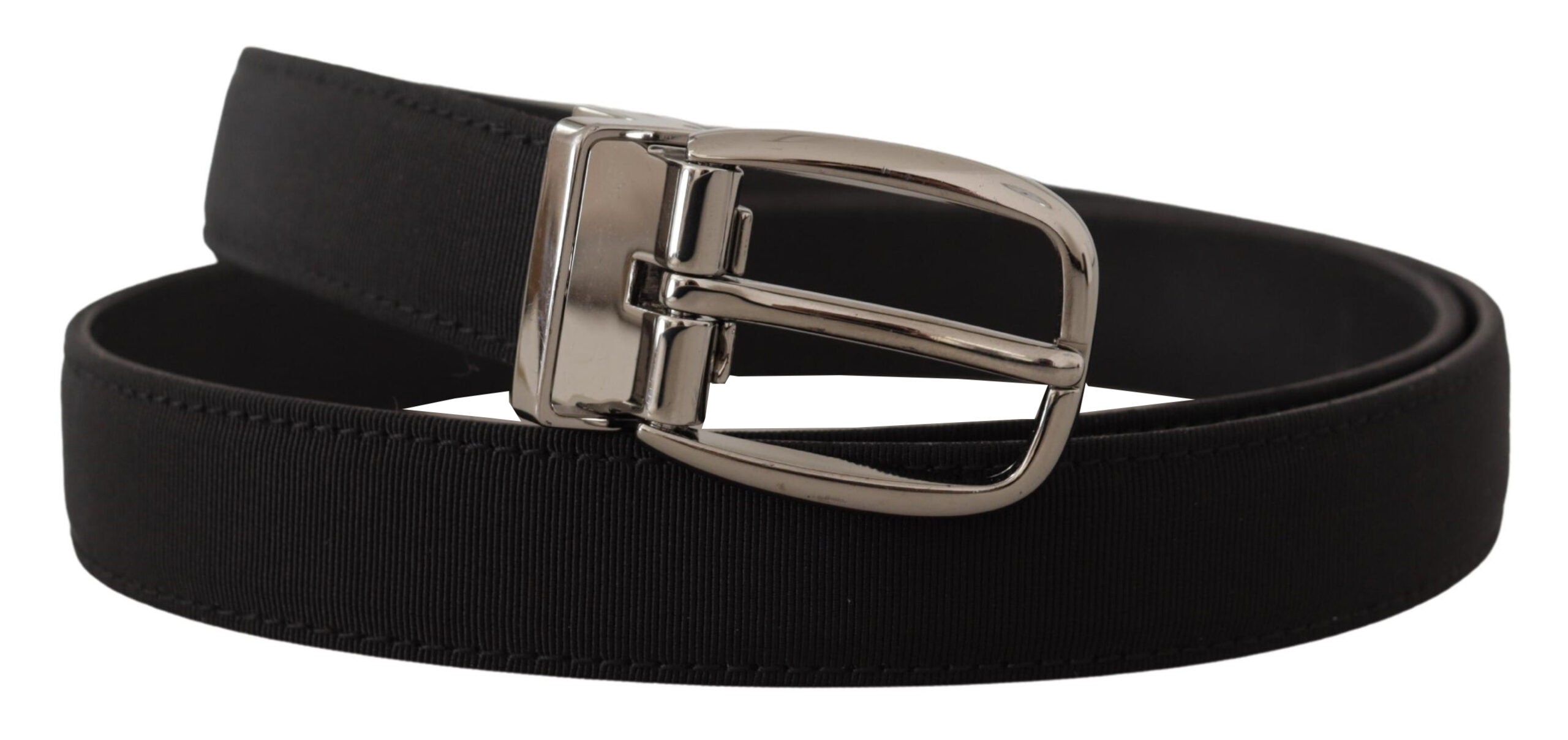 Black Grosgrain Leather Silver Logo Buckle Belt mens luxury fashion - Mens Edit