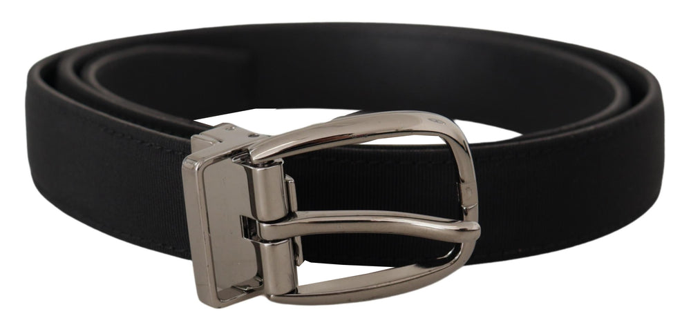 Dolce & Gabbana Grosgrain Leather Belt in Black