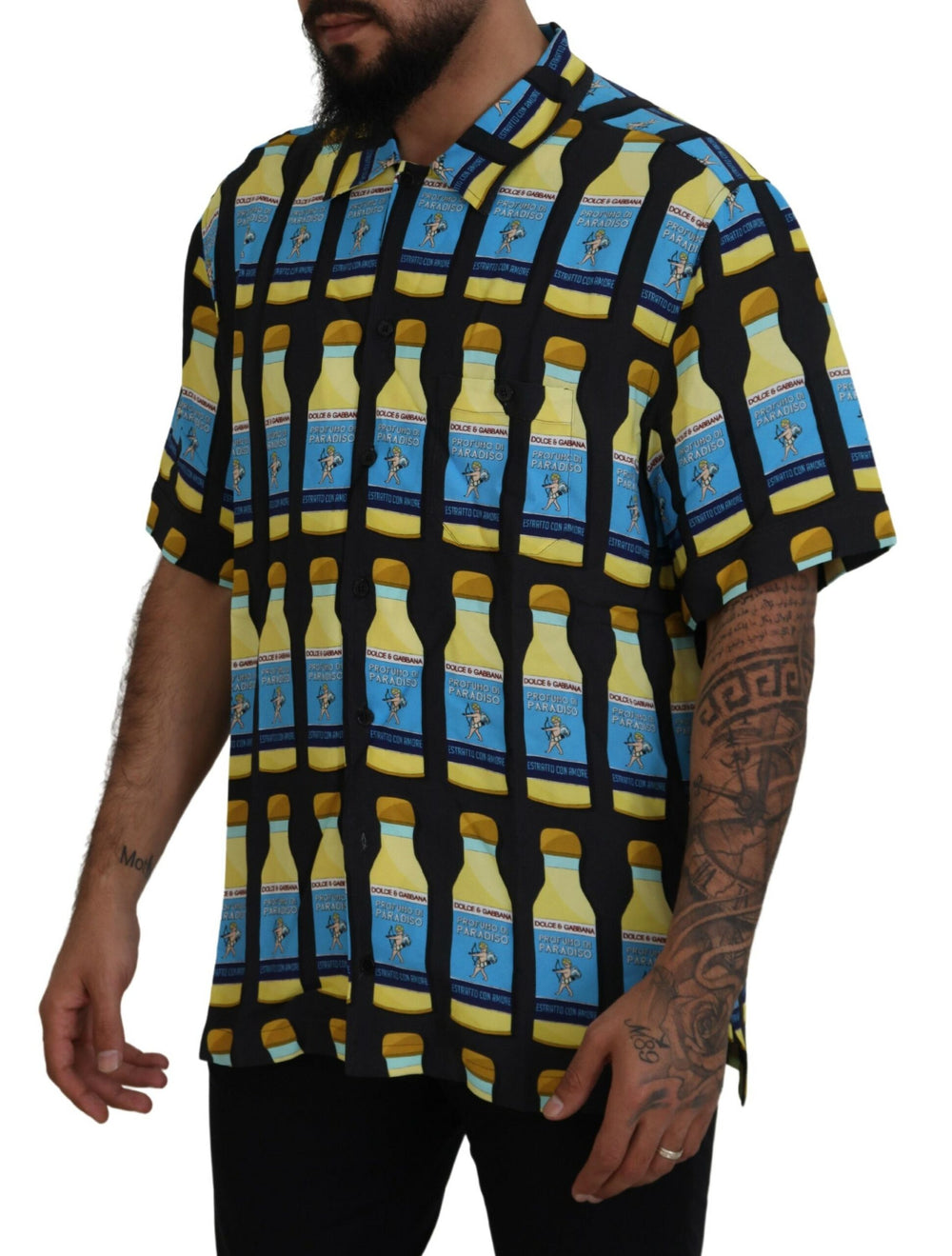 Dolce & Gabbana 100% Viscose Printed Casual Shirt in Multicolor