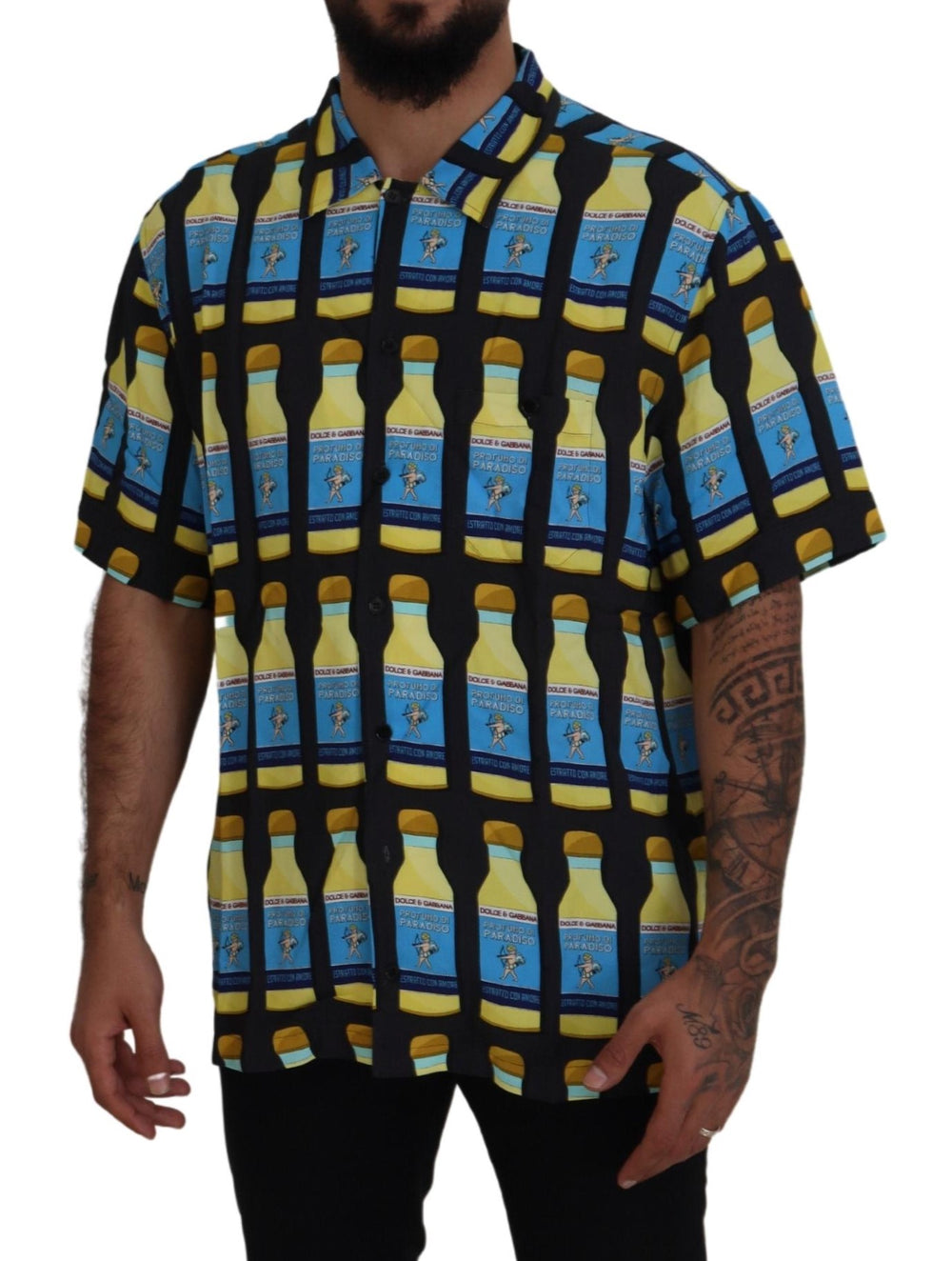 Dolce & Gabbana 100% Viscose Printed Casual Shirt in Multicolor