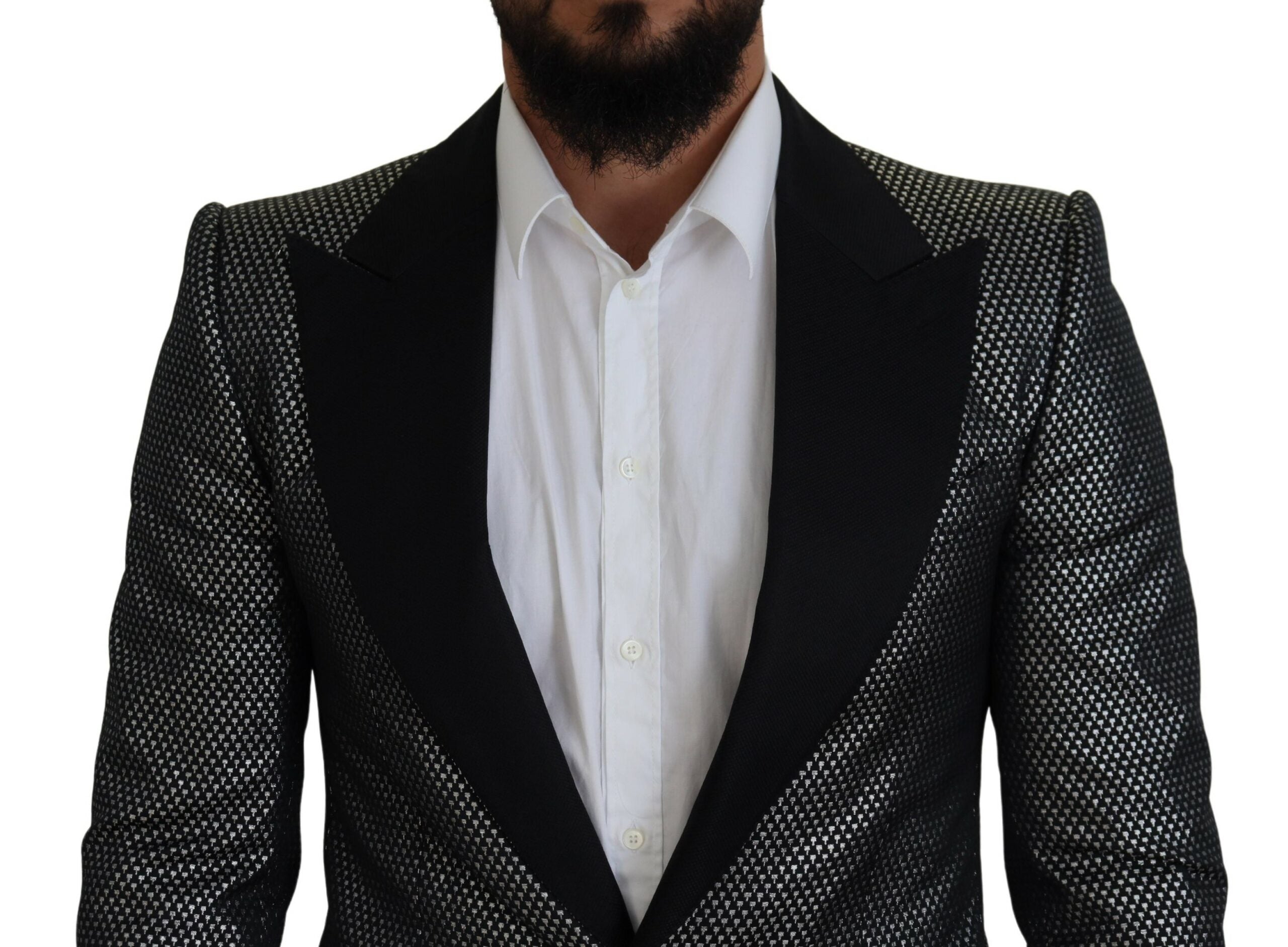 Dolce & Gabbana Blazer Jacquard σε Μαύρο και Ασημί