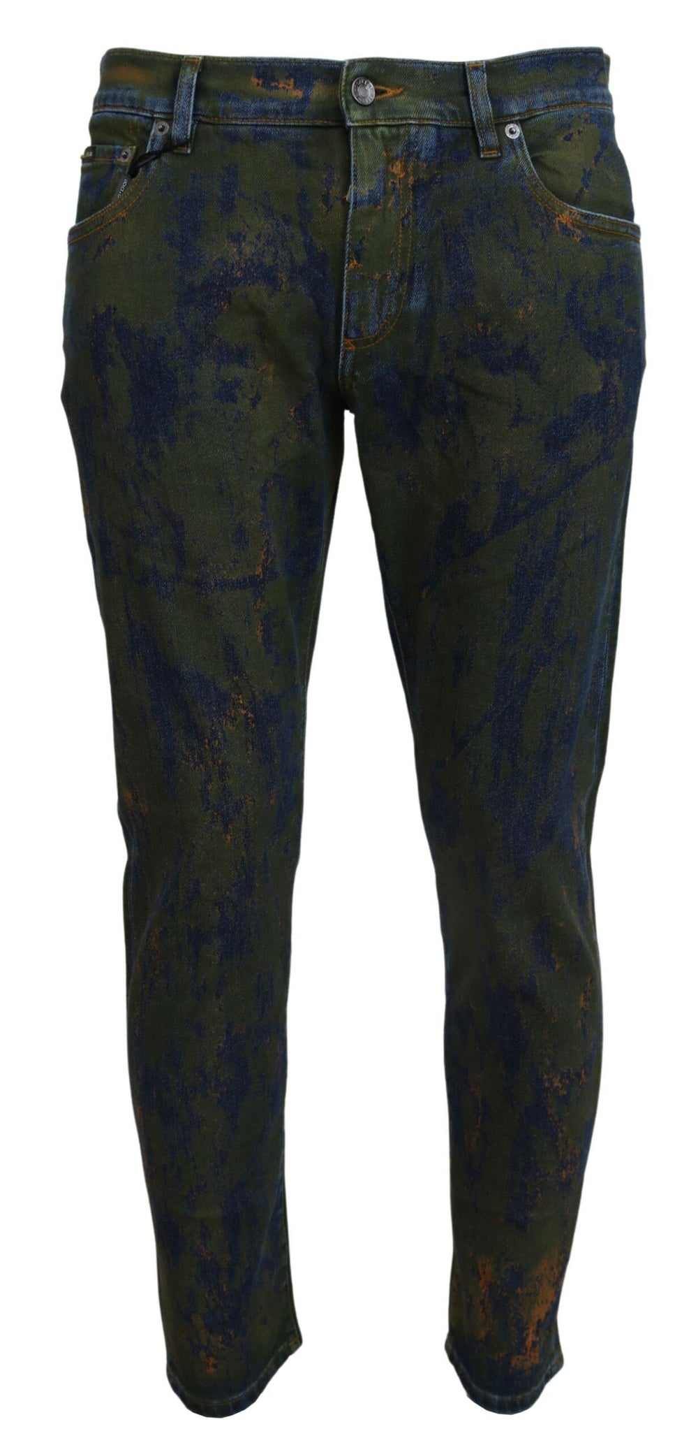 Dolce & Gabbana Skinny Cotton Denim Jeans in Blue-Green Wash