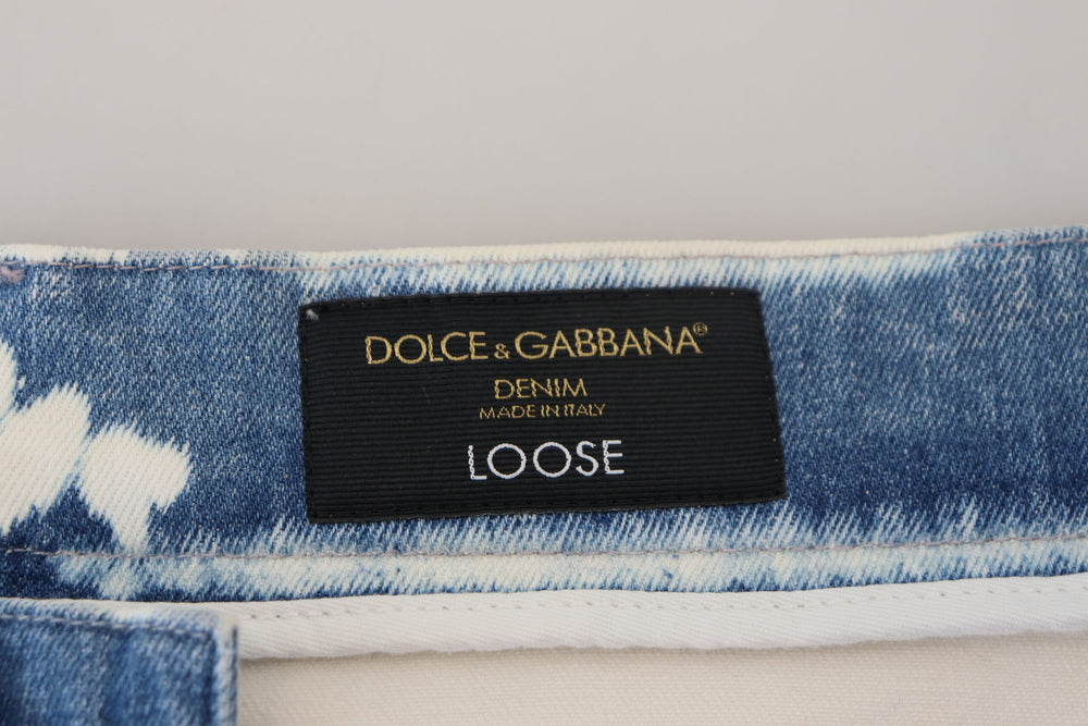 Dolce & Gabbana Cotton Loose Fit Jeans in Blue