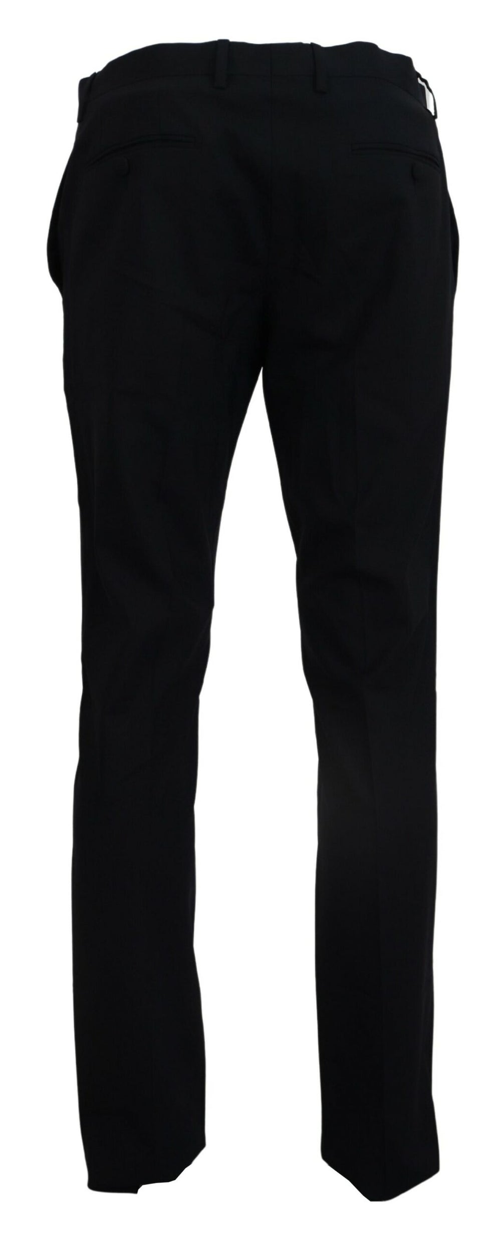 Dolce & Gabbana Wool Stretch Slim Fit Dress Trousers in Blue