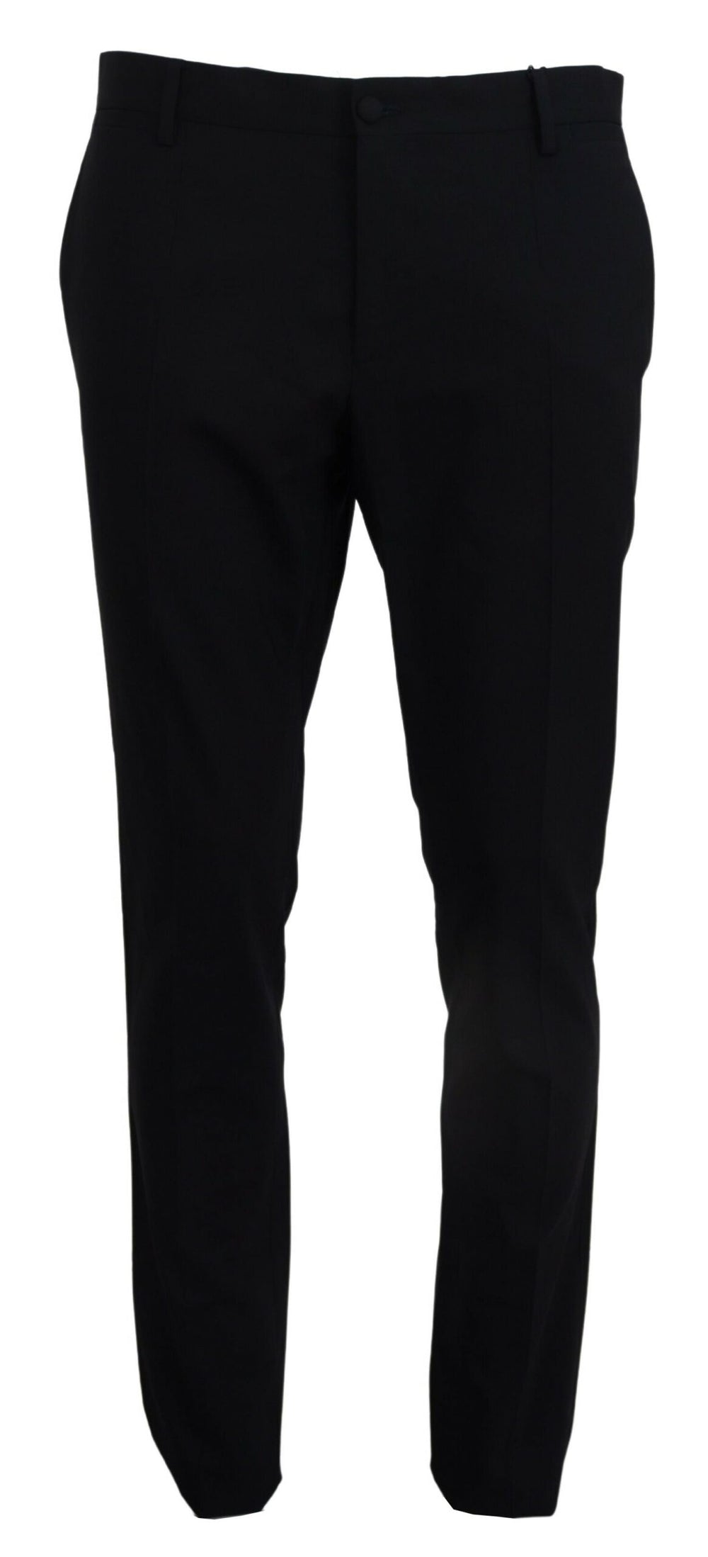 Dolce & Gabbana Wool Stretch Slim Fit Dress Trousers in Blue