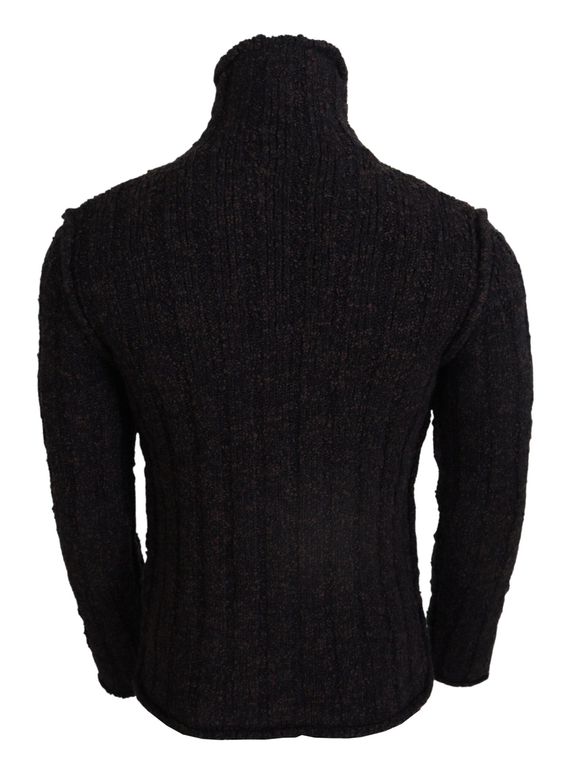 Dolce & Gabbana Πλεκτό Turtleneck Πουλόβερ από μαλλί σε Καφέ
