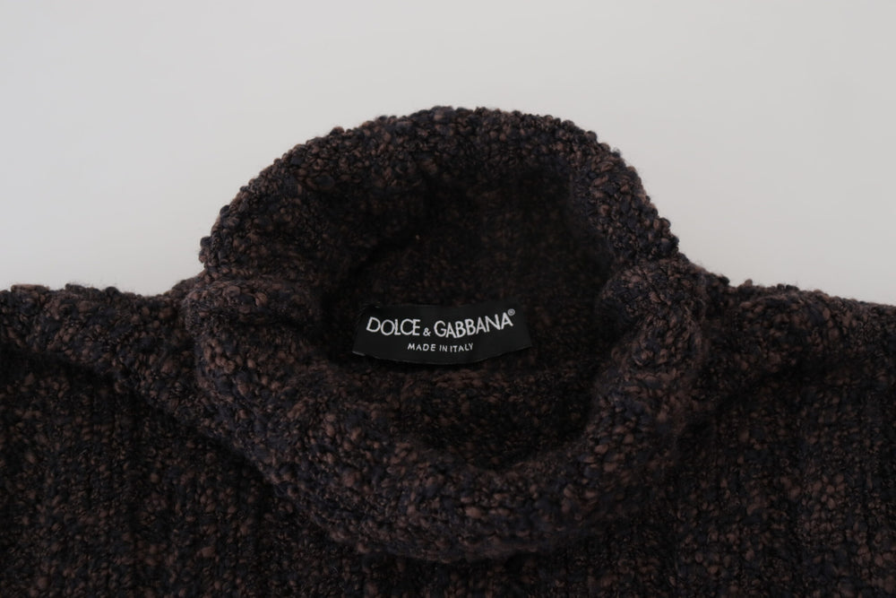 Dolce & Gabbana Wool Turtleneck Pullover Sweater in Brown