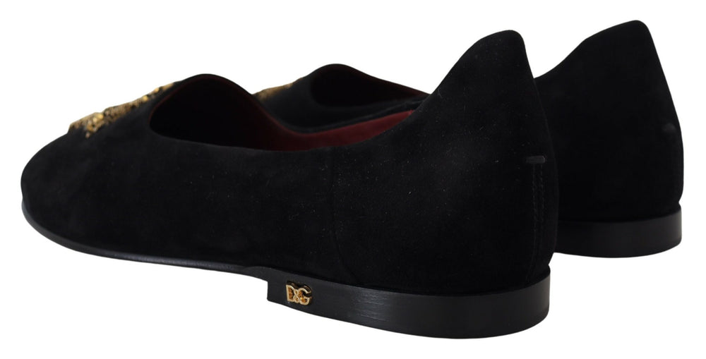 Dolce & Gabbana Suede Slip-On Loafers in Black