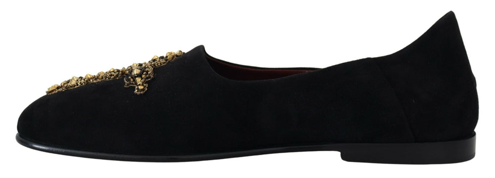 Dolce & Gabbana Suede Slip-On Loafers in Black