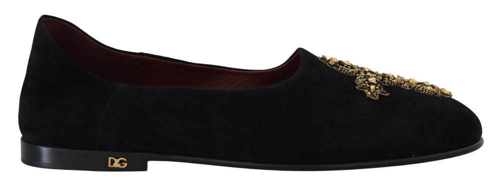Dolce & Gabbana Suede Slip-On Loafers in Black