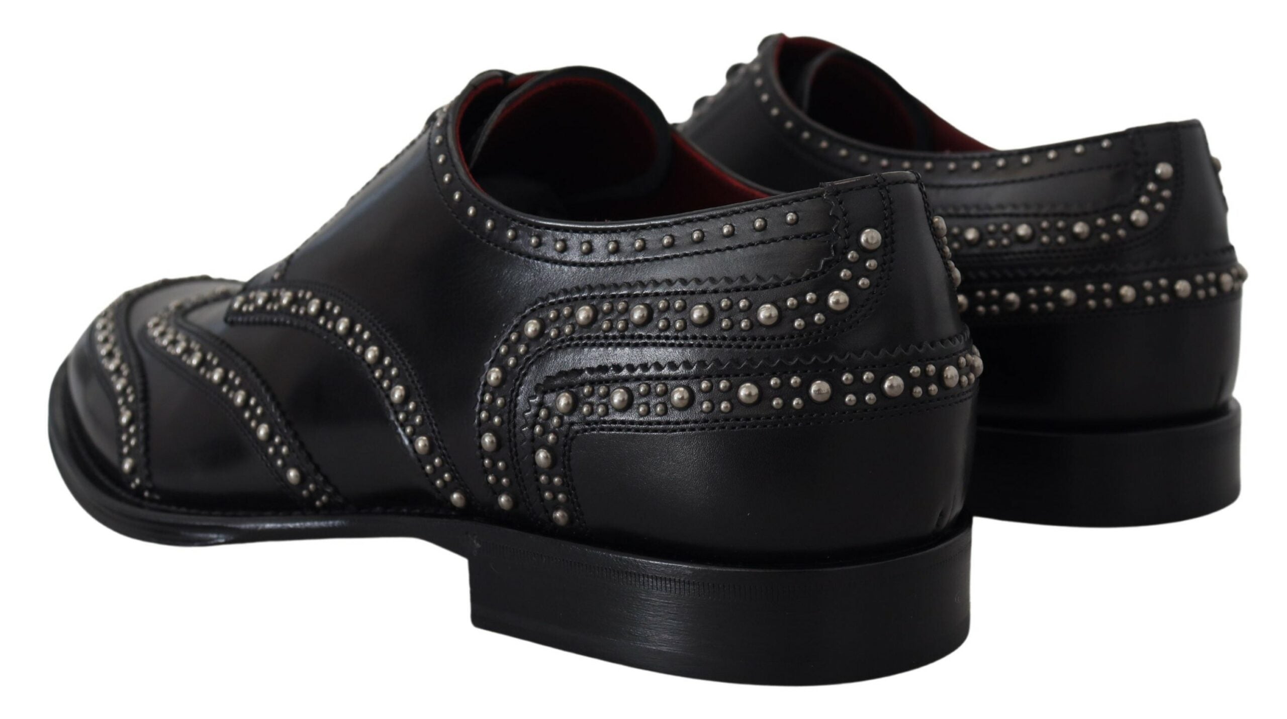 Black Leather Derby Dress Studded Shoes mens luxury fashion - Mens Edit