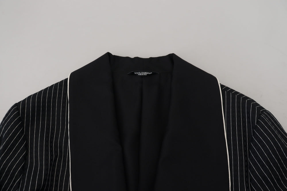 Dolce & Gabbana Striped Robe Blazer in Black and White