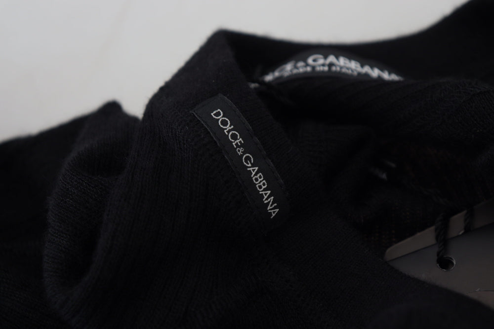 Dolce & Gabbana 100% Cashmere Button Pullover Sweater in Black