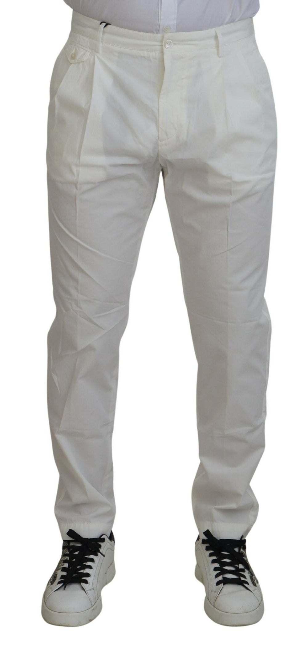 Dolce & Gabbana Cotton Chino Trousers in White