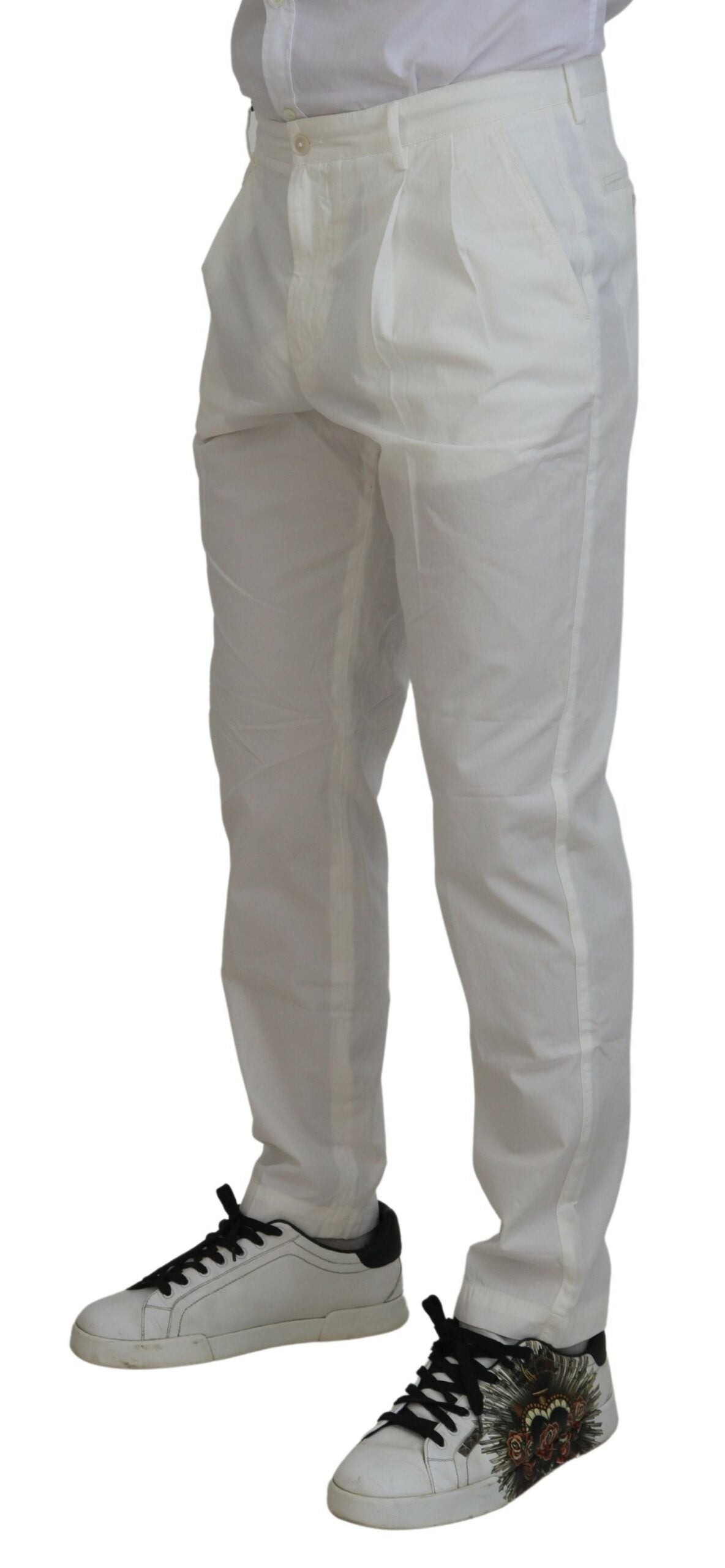Dolce & Gabbana Βαμβακερό Chino Παντελόνι σε Λευκό