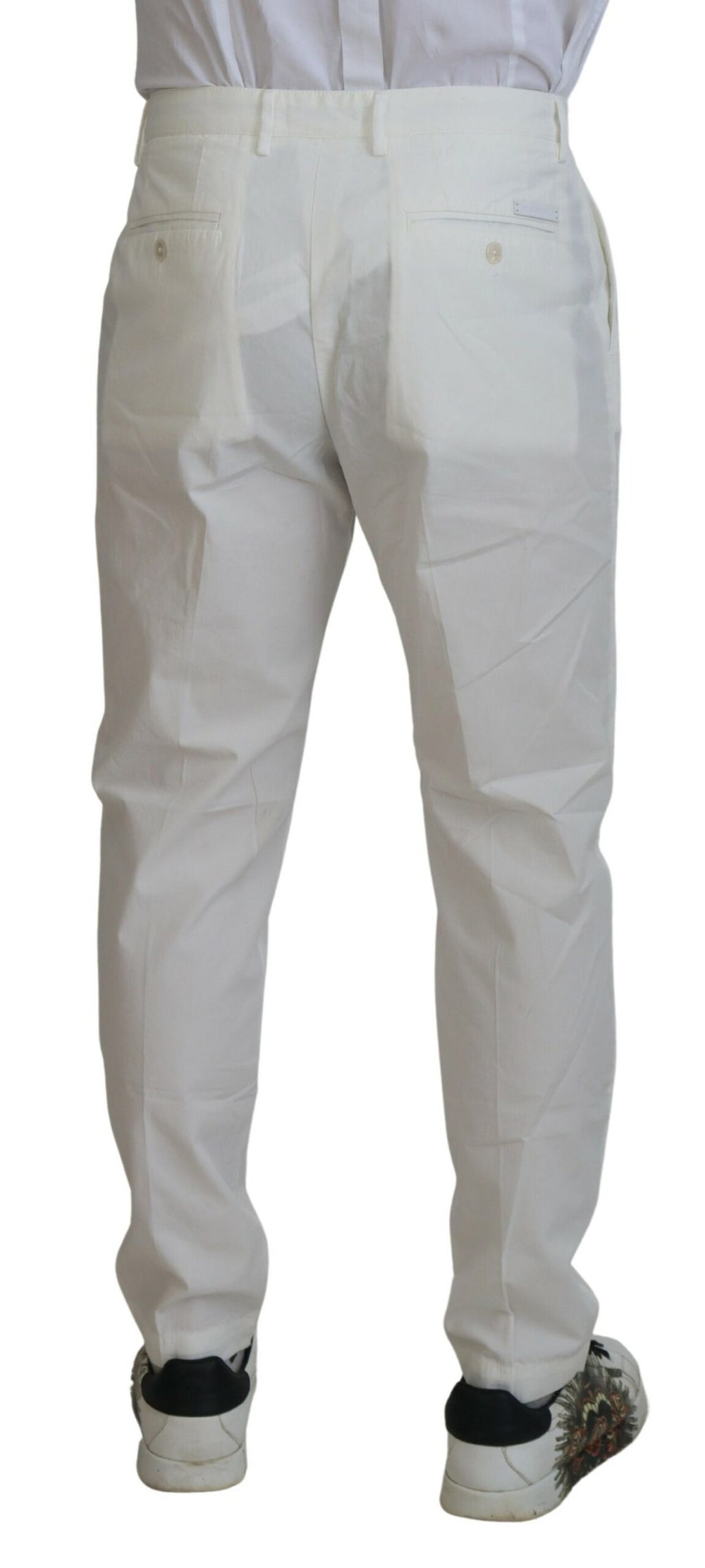 Dolce & Gabbana Cotton Chino Trousers in White