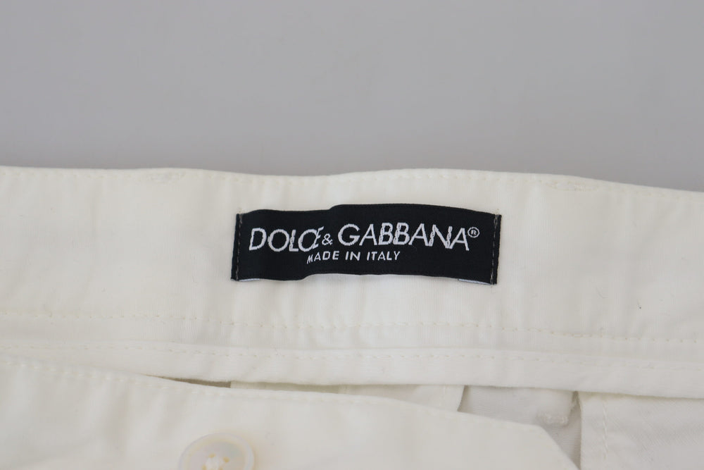 Dolce & Gabbana Cotton Chino Trousers in White