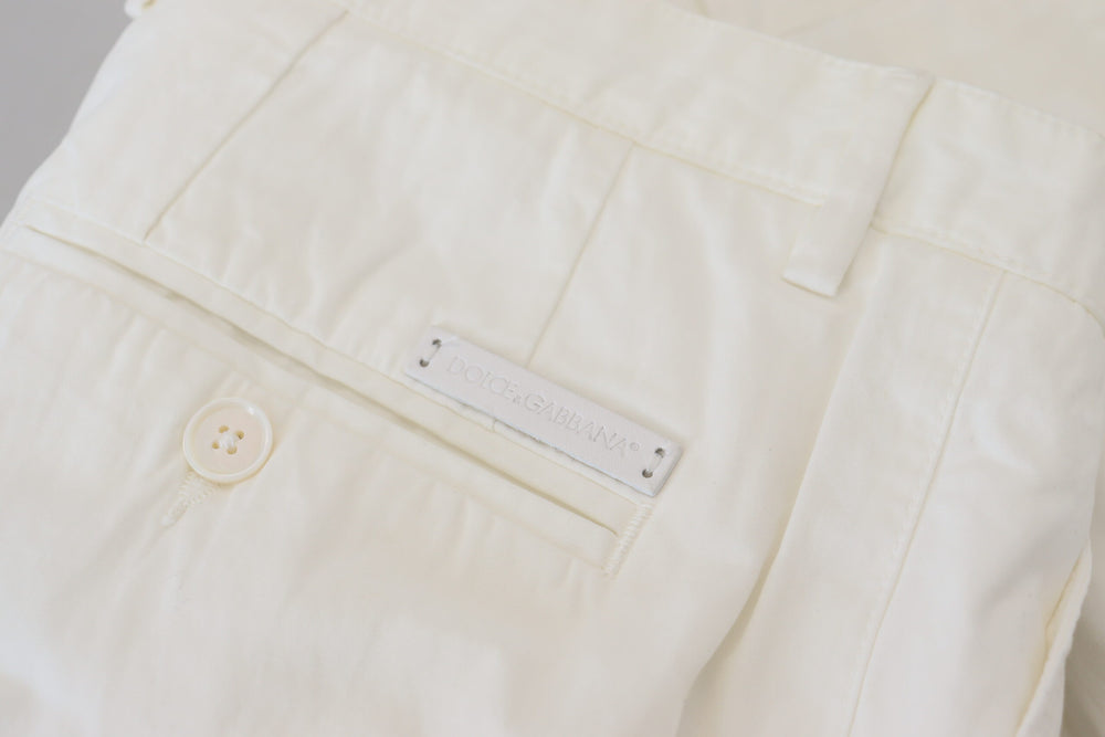 Dolce & Gabbana Cotton Chino Trousers in White