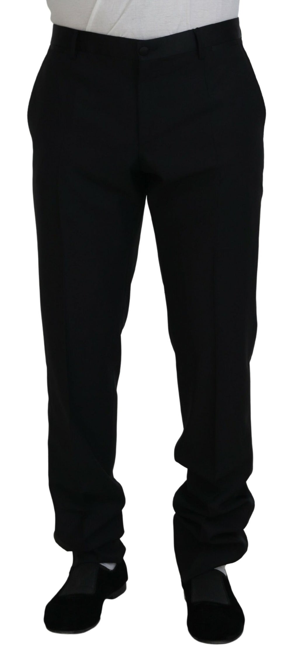 Dolce & Gabbana Wool Silk Dress Trousers in Black