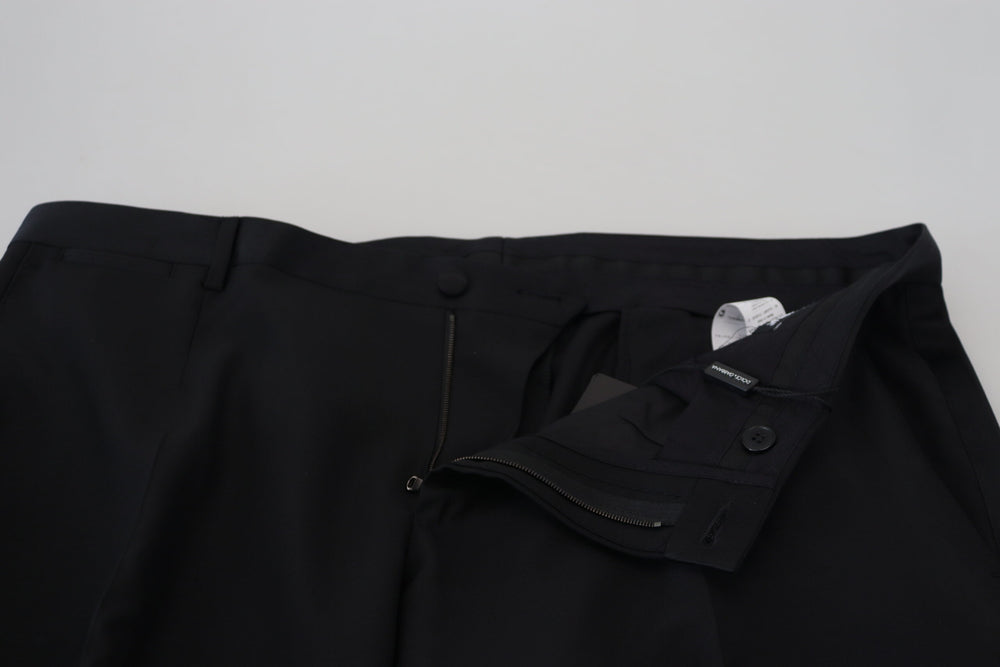 Dolce & Gabbana Wool Silk Dress Trousers in Black