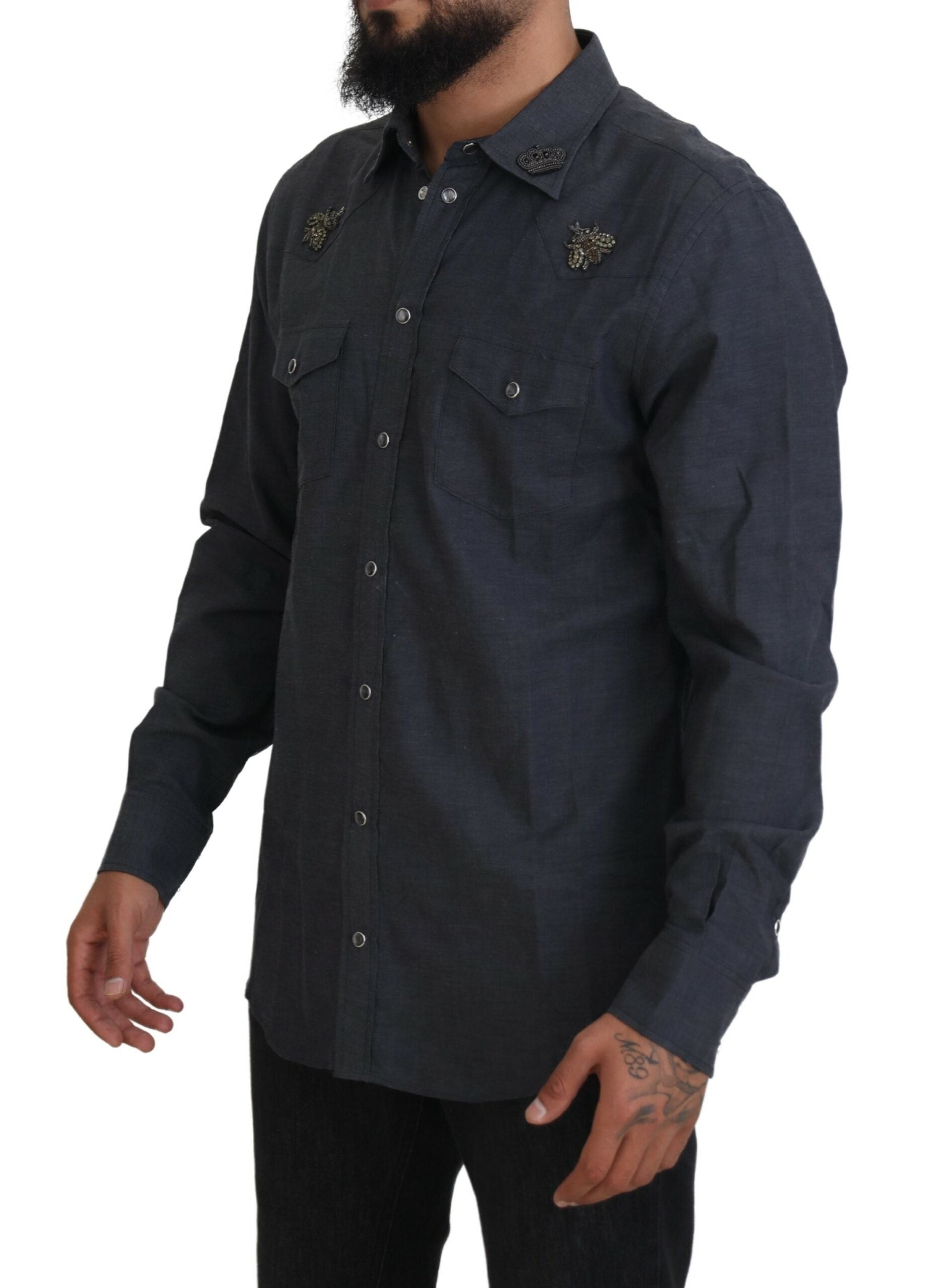 Dolce & Gabbana Βαμβακερό Denim Πουκάμισο σε Μπλε