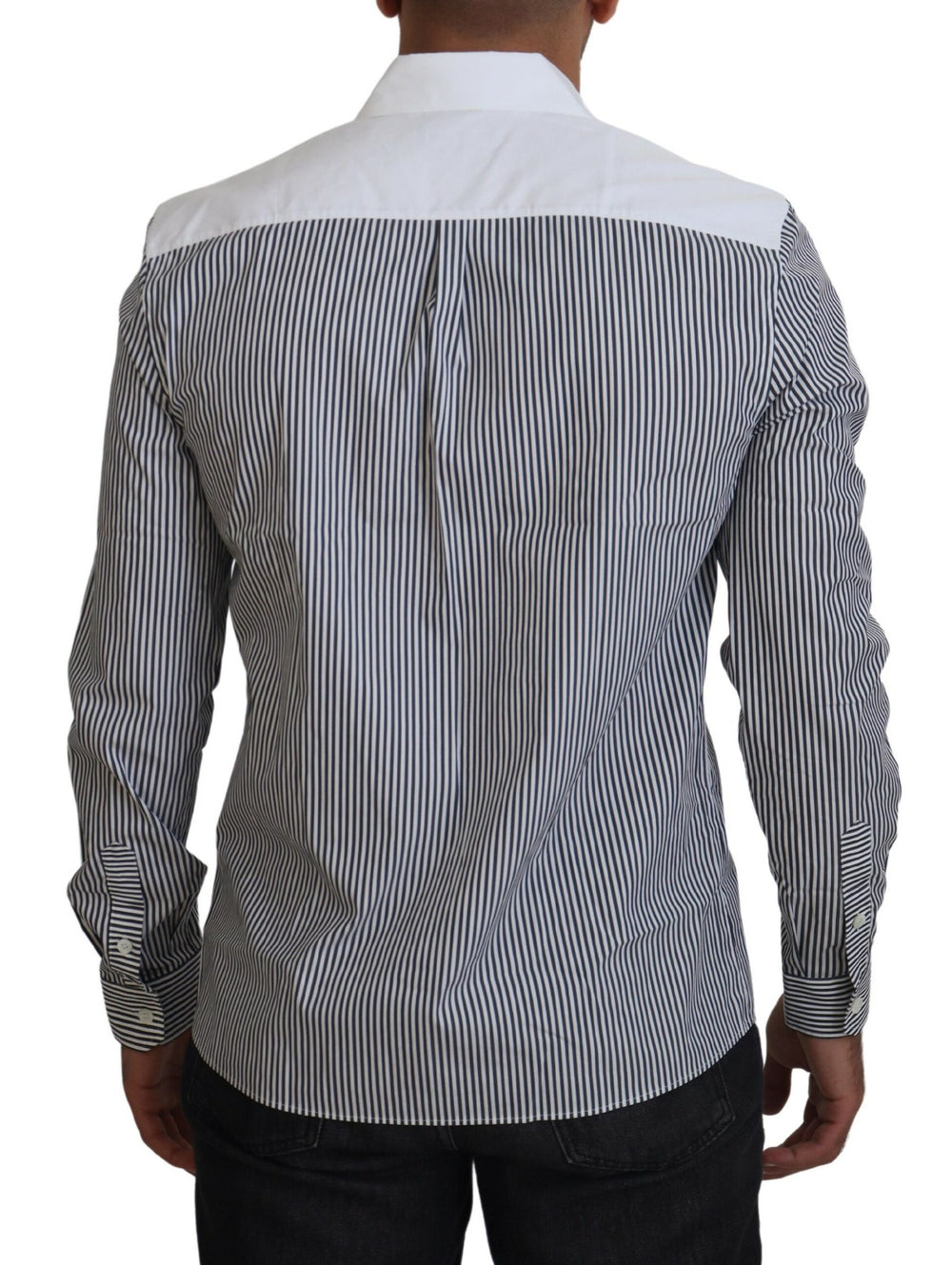 Dolce & Gabbana Slim Fit Shirt in Grey and White Stripe