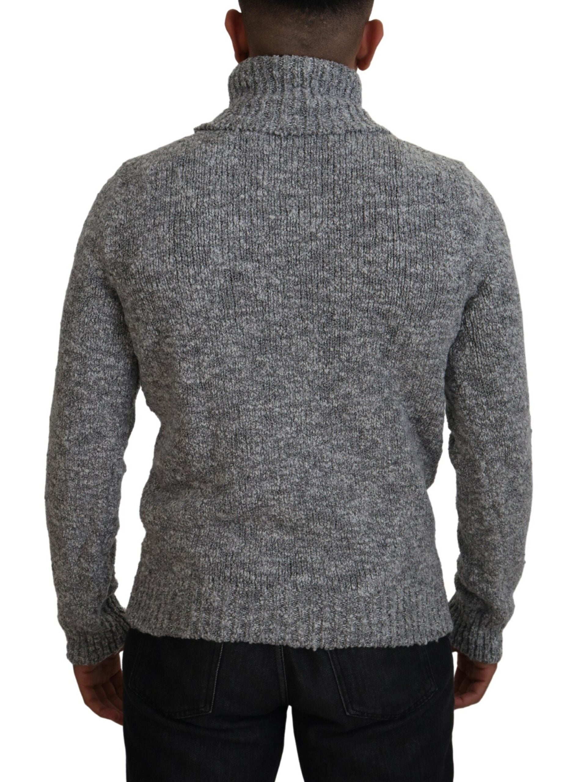 Dolce & Gabbana Πλεκτό Turtleneck Pullover από μαλλί σε Γκρι