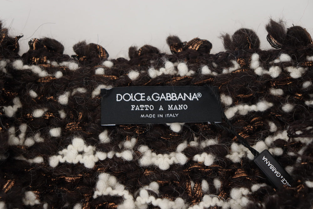 Dolce & Gabbana Fatto A Mano Wool Blend Sweater in Brown