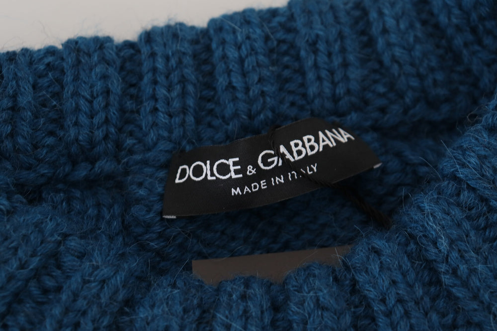 Dolce & Gabbana Wool Alpaca Pullover Sweater in Blue