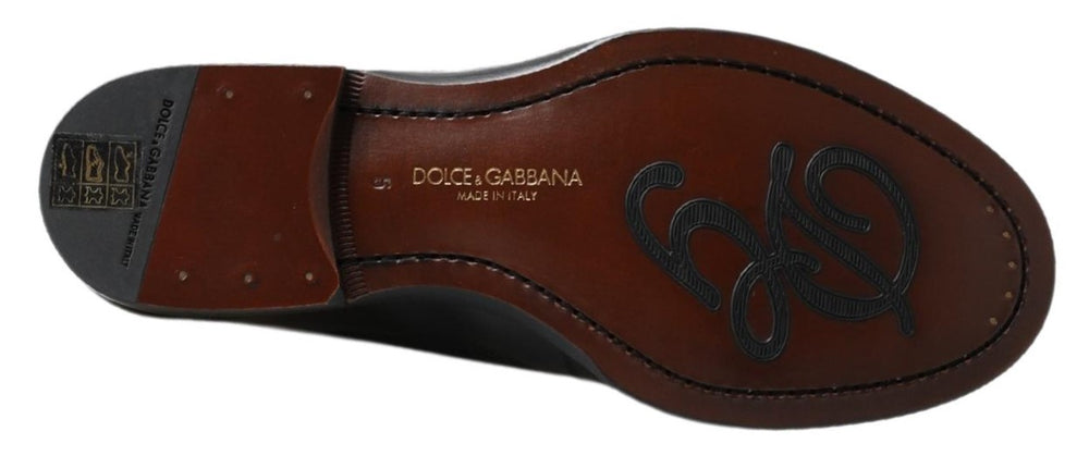 Dolce & Gabbana Leather Slipper Loafers in Black