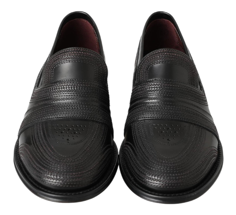 Dolce & Gabbana Leather Slipper Loafers in Black
